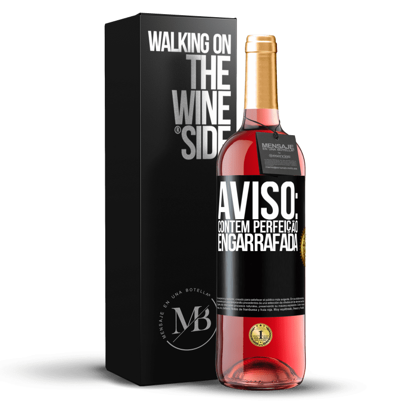 29,95 € Envio grátis | Vinho rosé Edição ROSÉ Aviso: contém perfeição engarrafada Etiqueta Preta. Etiqueta personalizável Vinho jovem Colheita 2024 Tempranillo