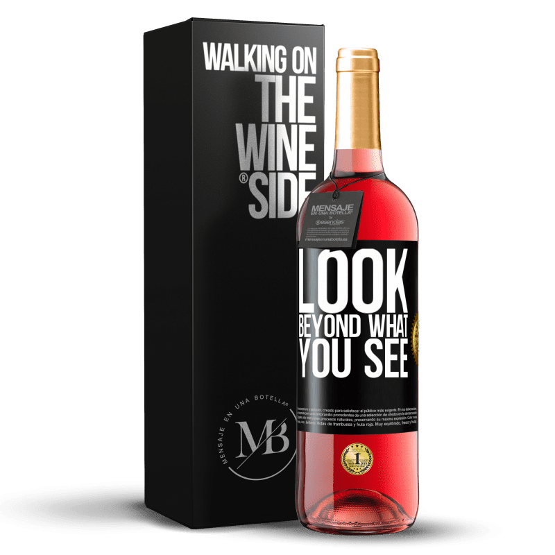 29,95 € Бесплатная доставка | Розовое вино Издание ROSÉ Смотри дальше того, что видишь Черная метка. Настраиваемая этикетка Молодое вино Урожай 2023 Tempranillo