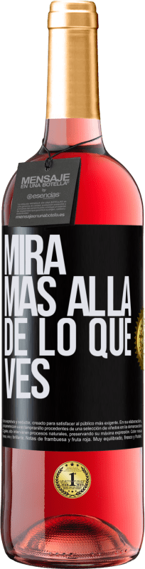 29,95 € Envío gratis | Vino Rosado Edición ROSÉ Mira más allá de lo que ves Etiqueta Negra. Etiqueta personalizable Vino joven Cosecha 2025 Tempranillo