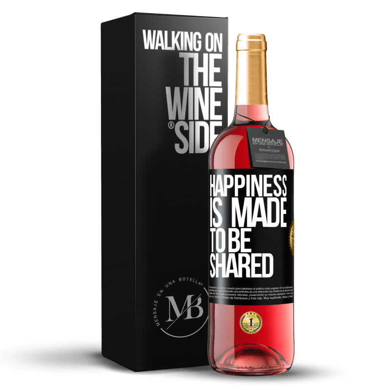 29,95 € Free Shipping | Rosé Wine ROSÉ Edition Happiness is made to be shared Black Label. Customizable label Young wine Harvest 2023 Tempranillo