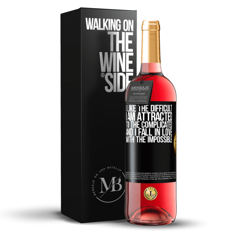 29,95 € Free Shipping | Rosé Wine ROSÉ Edition I like the difficult, I am attracted to the complicated, and I fall in love with the impossible Black Label. Customizable label Young wine Harvest 2025 Tempranillo