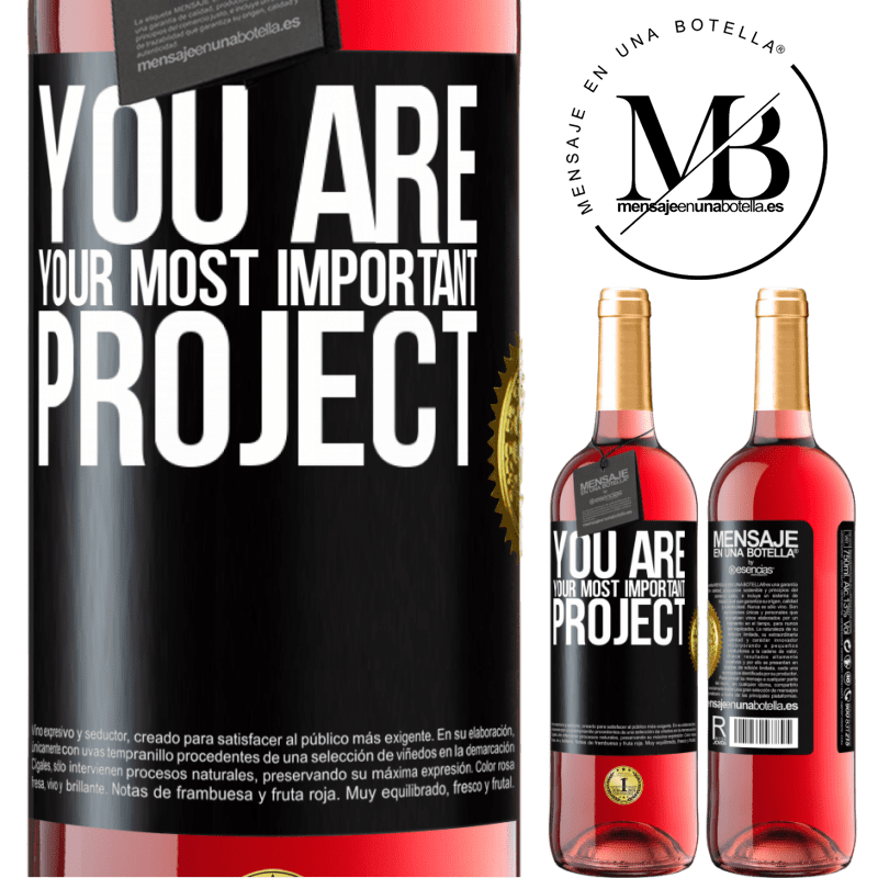 29,95 € Free Shipping | Rosé Wine ROSÉ Edition You are your most important project Black Label. Customizable label Young wine Harvest 2022 Tempranillo