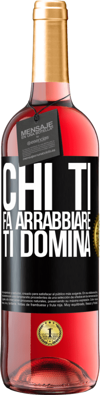29,95 € Spedizione Gratuita | Vino rosato Edizione ROSÉ Chi ti fa arrabbiare ti domina Etichetta Nera. Etichetta personalizzabile Vino giovane Raccogliere 2025 Tempranillo