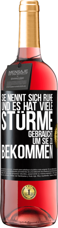 29,95 € | Roséwein ROSÉ Ausgabe Sie nennt sich Ruhe, und es hat viele Stürme gebraucht, um sie zu bekommen Schwarzes Etikett. Anpassbares Etikett Junger Wein Ernte 2024 Tempranillo