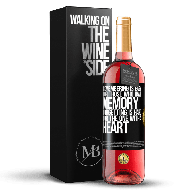 29,95 € Free Shipping | Rosé Wine ROSÉ Edition Remembering is easy for those who have memory. Forgetting is hard for the one with a heart Black Label. Customizable label Young wine Harvest 2023 Tempranillo