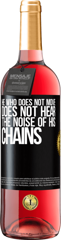 29,95 € Free Shipping | Rosé Wine ROSÉ Edition He who does not move does not hear the noise of his chains Black Label. Customizable label Young wine Harvest 2021 Tempranillo