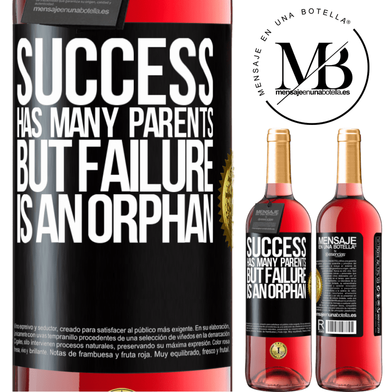 29,95 € Free Shipping | Rosé Wine ROSÉ Edition Success has many parents, but failure is an orphan Black Label. Customizable label Young wine Harvest 2021 Tempranillo