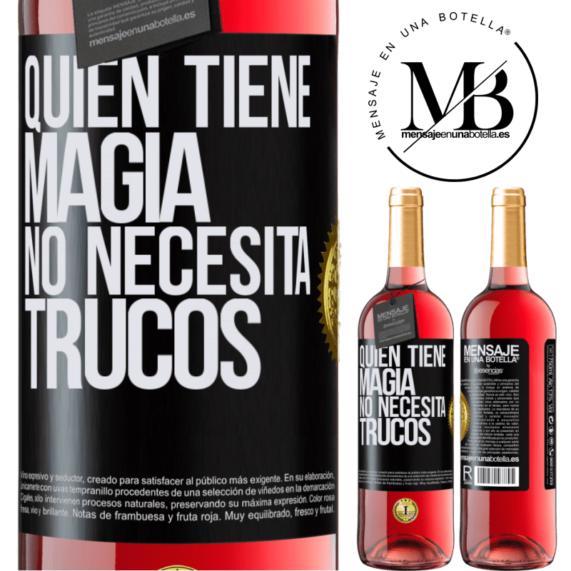 29,95 € Envío gratis | Vino Rosado Edición ROSÉ Quien tiene magia no necesita trucos Etiqueta Negra. Etiqueta personalizable Vino joven Cosecha 2024 Tempranillo