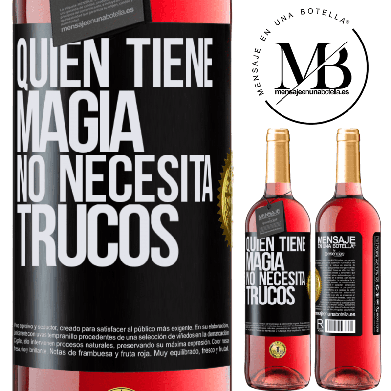29,95 € Envío gratis | Vino Rosado Edición ROSÉ Quien tiene magia no necesita trucos Etiqueta Negra. Etiqueta personalizable Vino joven Cosecha 2025 Tempranillo