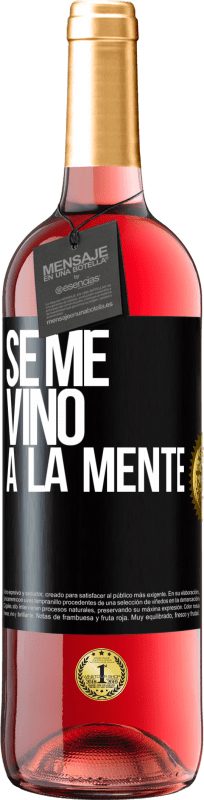 29,95 € | Vinho rosé Edição ROSÉ Se me VINO a la mente… Etiqueta Preta. Etiqueta personalizável Vinho jovem Colheita 2024 Tempranillo