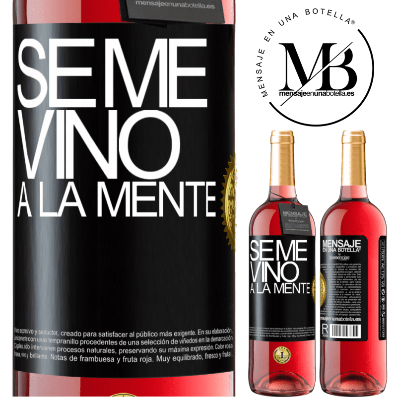 29,95 € Бесплатная доставка | Розовое вино Издание ROSÉ Se me VINO a la mente… Черная метка. Настраиваемая этикетка Молодое вино Урожай 2025 Tempranillo