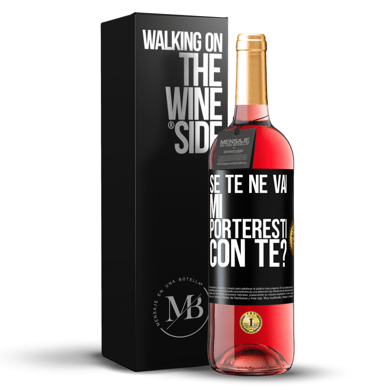 29,95 € Spedizione Gratuita | Vino rosato Edizione ROSÉ se te ne vai, mi porteresti con te? Etichetta Nera. Etichetta personalizzabile Vino giovane Raccogliere 2025 Tempranillo