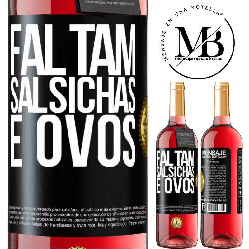 29,95 € Envio grátis | Vinho rosé Edição ROSÉ Faltam salsichas e ovos Etiqueta Preta. Etiqueta personalizável Vinho jovem Colheita 2023 Tempranillo