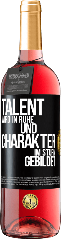 29,95 € | Roséwein ROSÉ Ausgabe Talent wird in Ruhe und Charakter im Sturm gebildet Schwarzes Etikett. Anpassbares Etikett Junger Wein Ernte 2023 Tempranillo