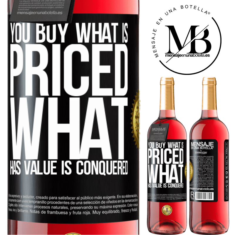 29,95 € Free Shipping | Rosé Wine ROSÉ Edition You buy what is priced. What has value is conquered Black Label. Customizable label Young wine Harvest 2022 Tempranillo