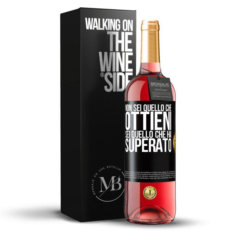 29,95 € Spedizione Gratuita | Vino rosato Edizione ROSÉ Non sei quello che ottieni. Sei quello che hai superato Etichetta Nera. Etichetta personalizzabile Vino giovane Raccogliere 2024 Tempranillo