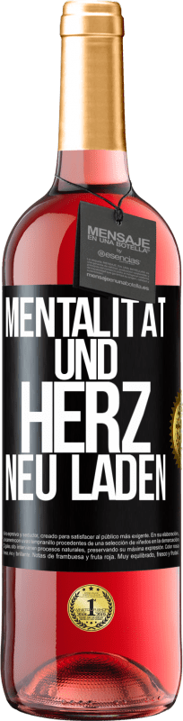 29,95 € | Roséwein ROSÉ Ausgabe Mentalität und Herz neu laden Schwarzes Etikett. Anpassbares Etikett Junger Wein Ernte 2024 Tempranillo