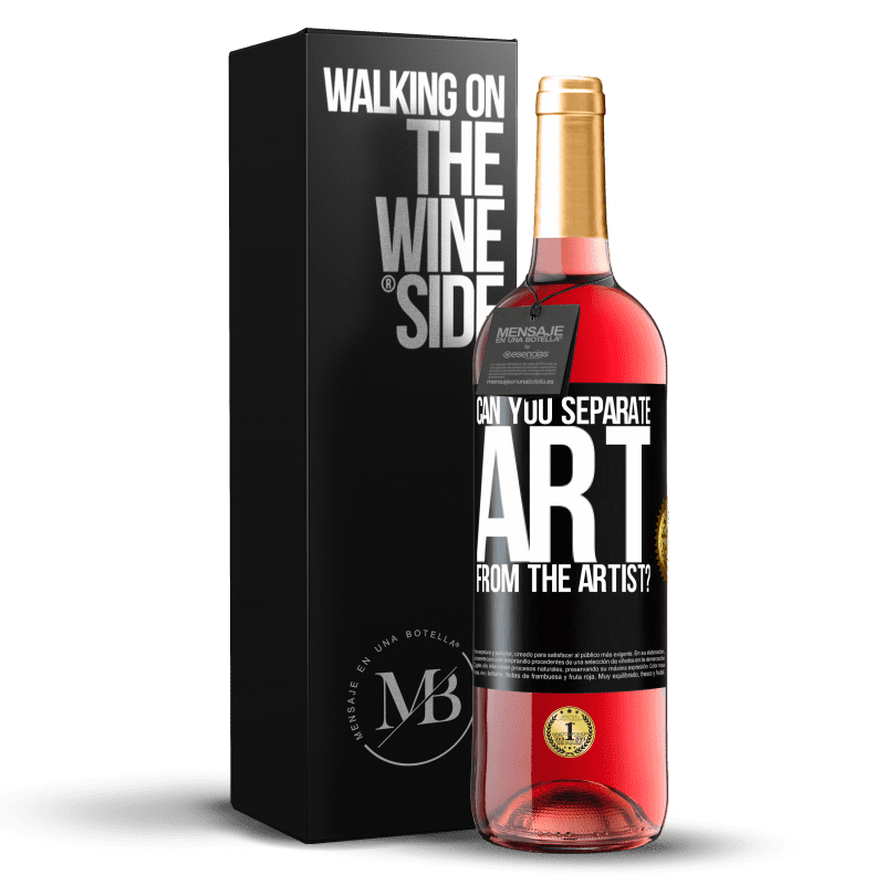 29,95 € Бесплатная доставка | Розовое вино Издание ROSÉ можете ли вы отделить искусство от художника? Черная метка. Настраиваемая этикетка Молодое вино Урожай 2023 Tempranillo