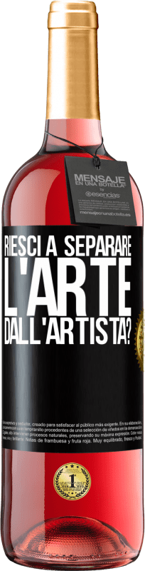 Spedizione Gratuita | Vino rosato Edizione ROSÉ riesci a separare l'arte dall'artista? Etichetta Nera. Etichetta personalizzabile Vino giovane Raccogliere 2023 Tempranillo