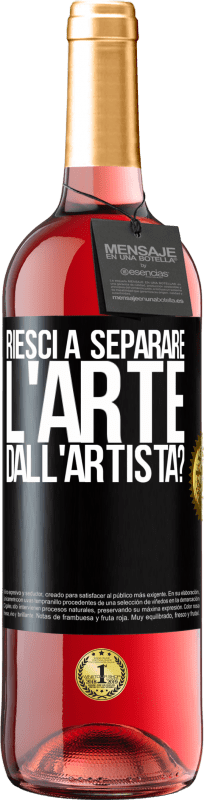 Spedizione Gratuita | Vino rosato Edizione ROSÉ riesci a separare l'arte dall'artista? Etichetta Nera. Etichetta personalizzabile Vino giovane Raccogliere 2025 Tempranillo