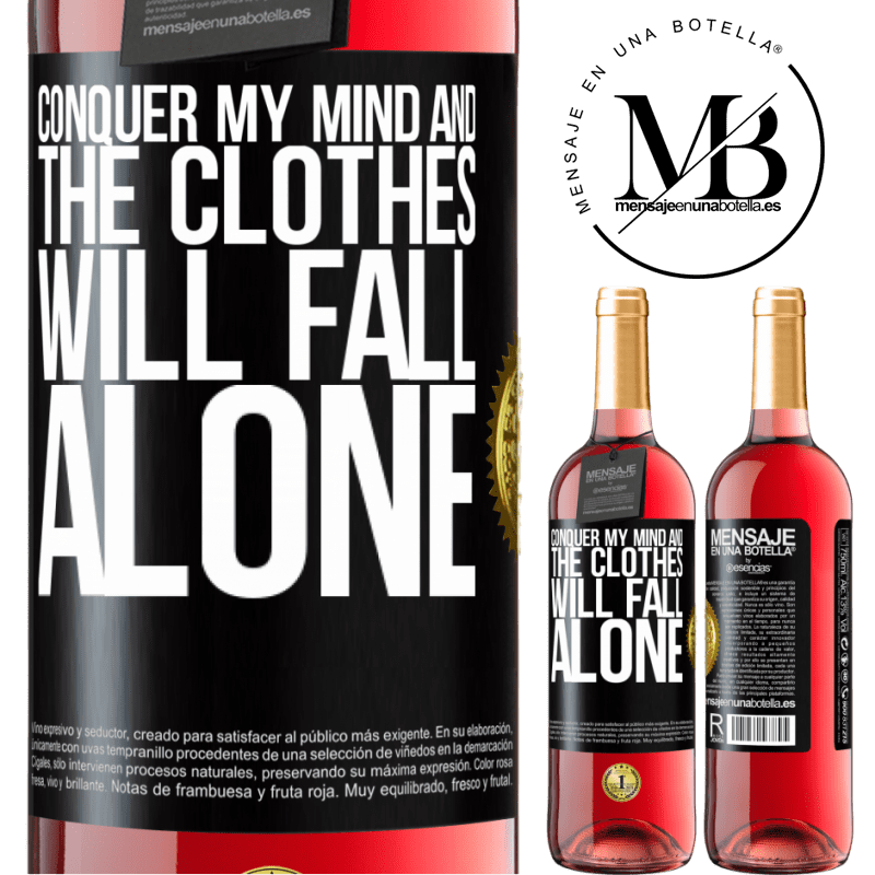 24,95 € Free Shipping | Rosé Wine ROSÉ Edition Conquer my mind and the clothes will fall alone Black Label. Customizable label Young wine Harvest 2021 Tempranillo