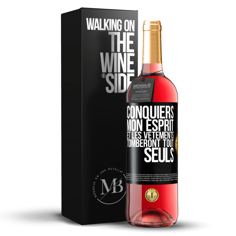 29,95 € Envoi gratuit | Vin rosé Édition ROSÉ Conquiers mon esprit et les vêtements tomberont tout seuls Étiquette Noire. Étiquette personnalisable Vin jeune Récolte 2025 Tempranillo