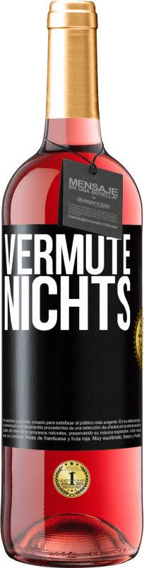 29,95 € Kostenloser Versand | Roséwein ROSÉ Ausgabe Vermute nichts Schwarzes Etikett. Anpassbares Etikett Junger Wein Ernte 2023 Tempranillo