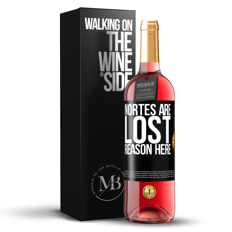 29,95 € Free Shipping | Rosé Wine ROSÉ Edition Nortes are lost. Reason here Black Label. Customizable label Young wine Harvest 2021 Tempranillo