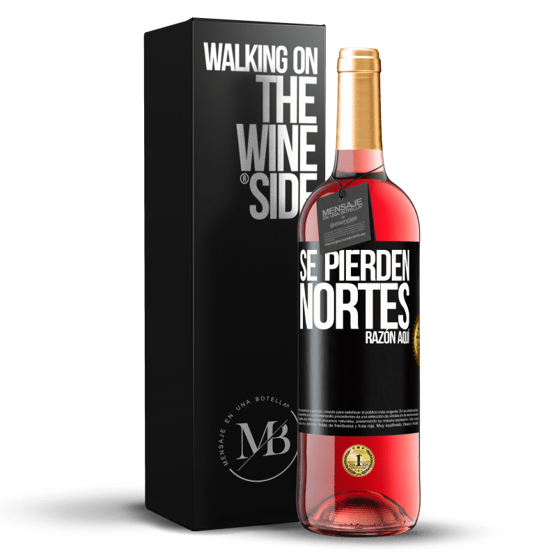 29,95 € Envío gratis | Vino Rosado Edición ROSÉ Se pierden nortes. Razón aquí Etiqueta Negra. Etiqueta personalizable Vino joven Cosecha 2025 Tempranillo