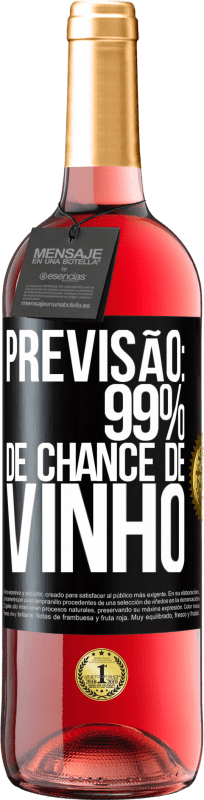 «Previsão: 99% de chance de vinho» Edição ROSÉ