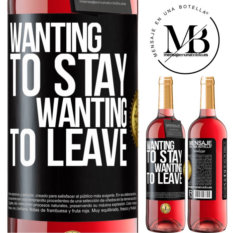 24,95 € Free Shipping | Rosé Wine ROSÉ Edition Wanting to stay wanting to leave Black Label. Customizable label Young wine Harvest 2021 Tempranillo