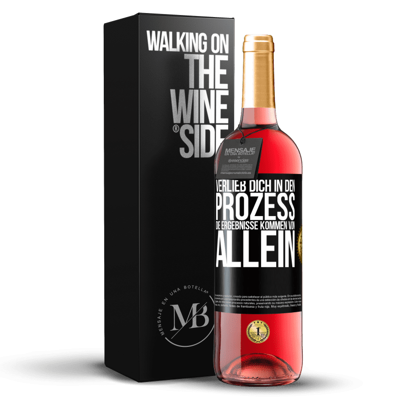 29,95 € Kostenloser Versand | Roséwein ROSÉ Ausgabe Verlieb dich in den Prozess, die Ergebnisse kommen von allein Schwarzes Etikett. Anpassbares Etikett Junger Wein Ernte 2023 Tempranillo