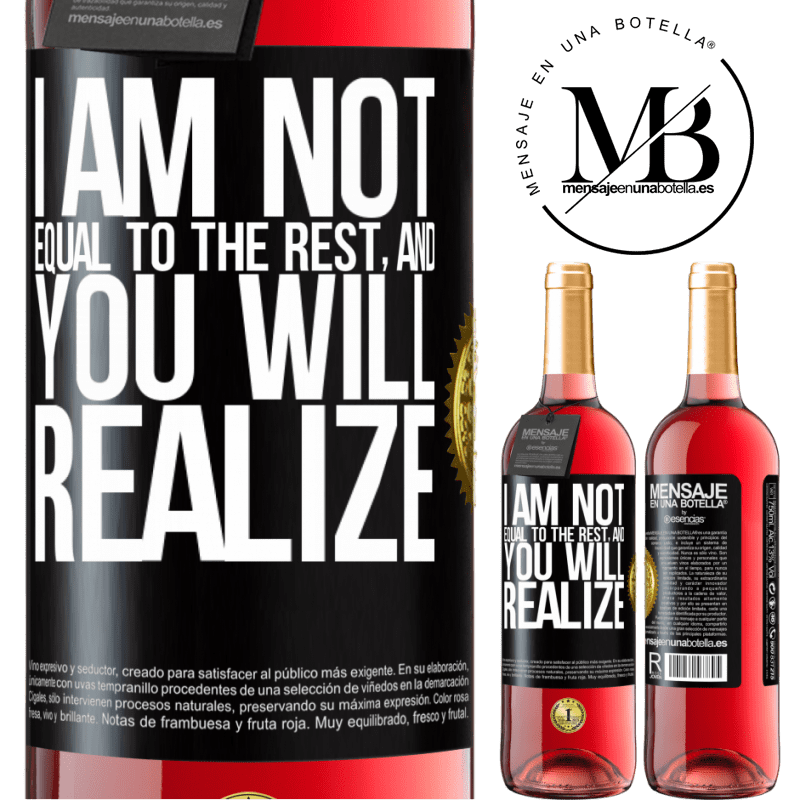 29,95 € Free Shipping | Rosé Wine ROSÉ Edition I am not equal to the rest, and you will realize Black Label. Customizable label Young wine Harvest 2022 Tempranillo