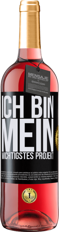 29,95 € | Roséwein ROSÉ Ausgabe Ich bin mein wichtigstes Projekt Schwarzes Etikett. Anpassbares Etikett Junger Wein Ernte 2023 Tempranillo