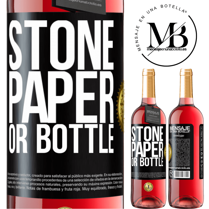 24,95 € Free Shipping | Rosé Wine ROSÉ Edition Stone, paper or bottle Black Label. Customizable label Young wine Harvest 2021 Tempranillo
