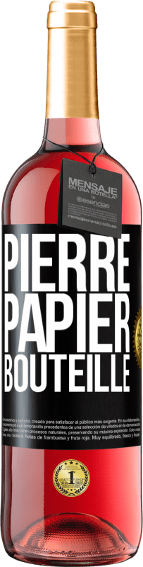 29,95 € | Vin rosé Édition ROSÉ Pierre-papier-bouteille Étiquette Noire. Étiquette personnalisable Vin jeune Récolte 2023 Tempranillo