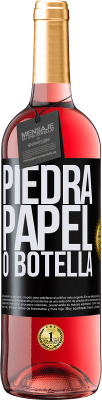 29,95 € | Vino Rosado Edición ROSÉ Piedra, papel o botella Etiqueta Negra. Etiqueta personalizable Vino joven Cosecha 2023 Tempranillo