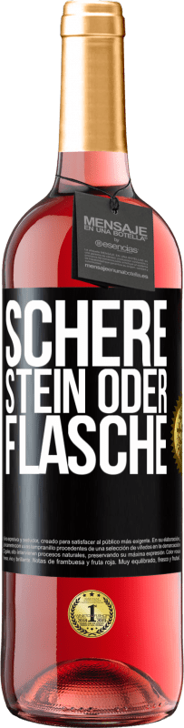 29,95 € | Roséwein ROSÉ Ausgabe Schere, Stein oder Flasche Schwarzes Etikett. Anpassbares Etikett Junger Wein Ernte 2023 Tempranillo