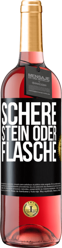 29,95 € | Roséwein ROSÉ Ausgabe Schere, Stein oder Flasche Schwarzes Etikett. Anpassbares Etikett Junger Wein Ernte 2024 Tempranillo