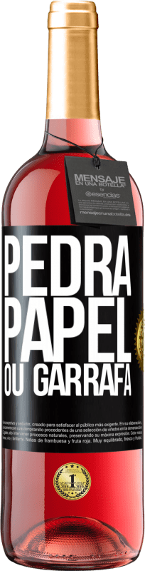 29,95 € | Vinho rosé Edição ROSÉ Pedra, papel ou garrafa Etiqueta Preta. Etiqueta personalizável Vinho jovem Colheita 2023 Tempranillo