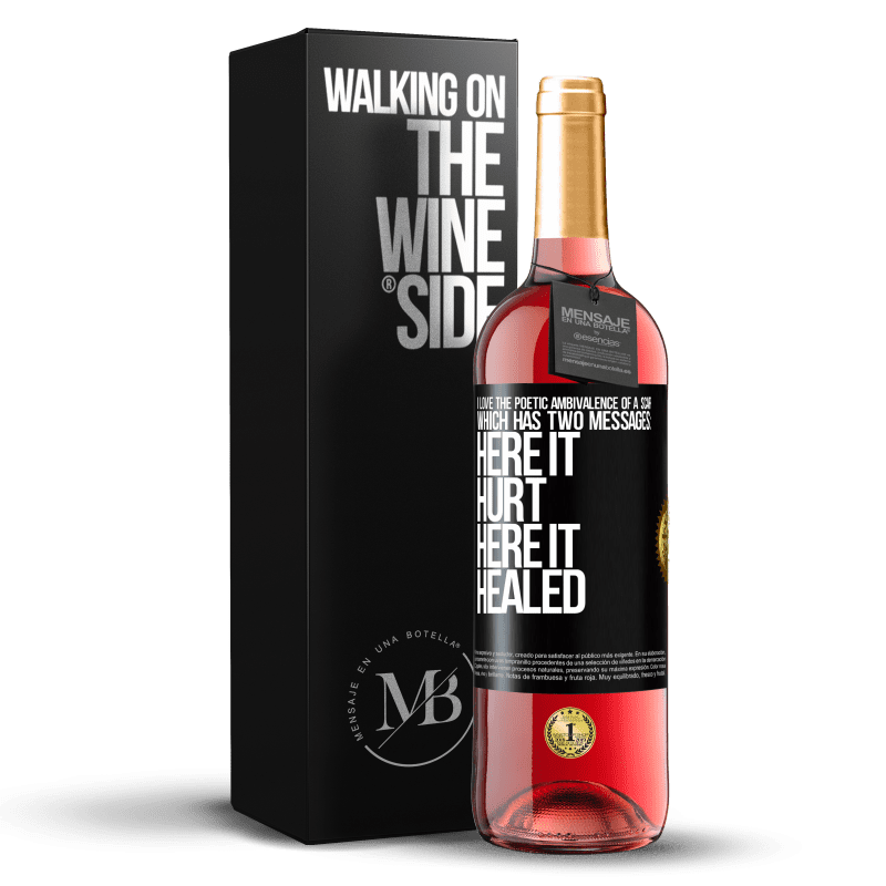 29,95 € 免费送货 | 桃红葡萄酒 ROSÉ版 我喜欢伤疤的诗意矛盾，它有两个信息：在这里伤痛，在这里愈合 黑标. 可自定义的标签 青年酒 收成 2025 Tempranillo