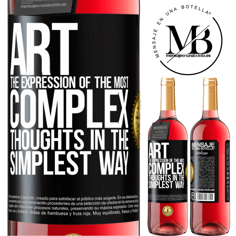 24,95 € Free Shipping | Rosé Wine ROSÉ Edition ART. The expression of the most complex thoughts in the simplest way Black Label. Customizable label Young wine Harvest 2021 Tempranillo
