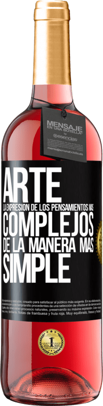 29,95 € | Vino Rosado Edición ROSÉ ARTE. La expresión de los pensamientos más complejos de la manera más simple Etiqueta Negra. Etiqueta personalizable Vino joven Cosecha 2024 Tempranillo