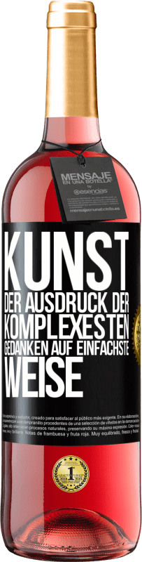 29,95 € | Roséwein ROSÉ Ausgabe KUNST. Der Ausdruck der komplexesten Gedanken auf einfachste Weise Schwarzes Etikett. Anpassbares Etikett Junger Wein Ernte 2024 Tempranillo