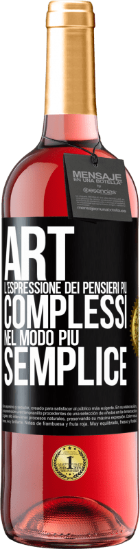 29,95 € Spedizione Gratuita | Vino rosato Edizione ROSÉ ART. L'espressione dei pensieri più complessi nel modo più semplice Etichetta Nera. Etichetta personalizzabile Vino giovane Raccogliere 2025 Tempranillo