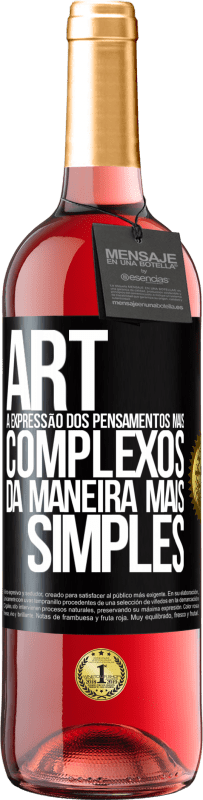 29,95 € | Vinho rosé Edição ROSÉ ART A expressão dos pensamentos mais complexos da maneira mais simples Etiqueta Preta. Etiqueta personalizável Vinho jovem Colheita 2024 Tempranillo