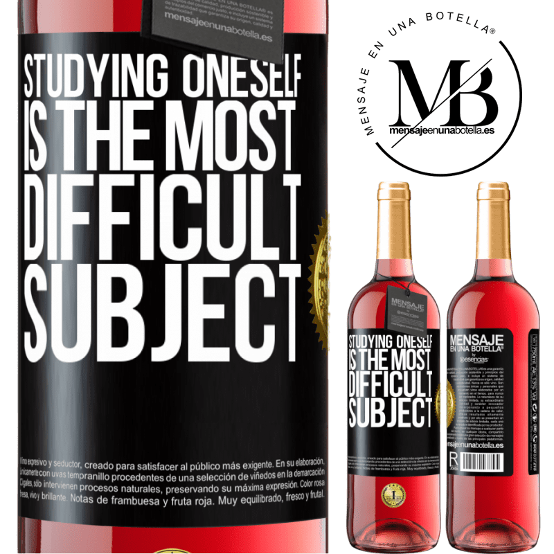 29,95 € Free Shipping | Rosé Wine ROSÉ Edition Studying oneself is the most difficult subject Black Label. Customizable label Young wine Harvest 2022 Tempranillo