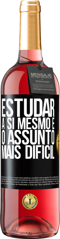 29,95 € Envio grátis | Vinho rosé Edição ROSÉ Estudar a si mesmo é o assunto mais difícil Etiqueta Preta. Etiqueta personalizável Vinho jovem Colheita 2024 Tempranillo