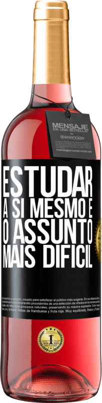 29,95 € | Vinho rosé Edição ROSÉ Estudar a si mesmo é o assunto mais difícil Etiqueta Preta. Etiqueta personalizável Vinho jovem Colheita 2025 Tempranillo