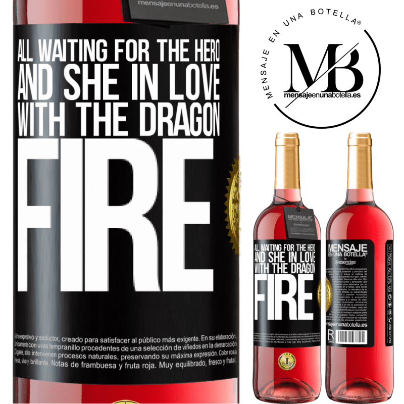 29,95 € Free Shipping | Rosé Wine ROSÉ Edition All waiting for the hero and she in love with the dragon fire Black Label. Customizable label Young wine Harvest 2021 Tempranillo